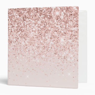 Blush Pink Gold Glitz Glitter Sparkle Binder
