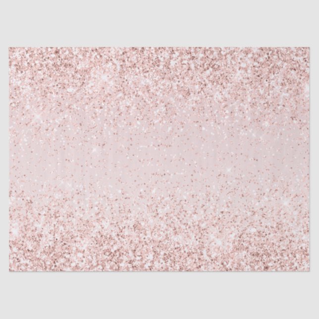 Blush Pink Gold Glitz Glitter Sparkle Tissue Paper (Front)