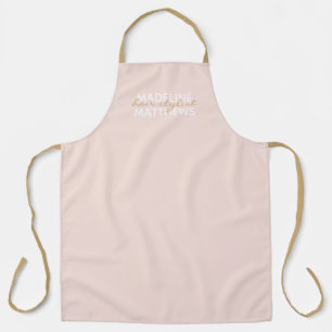 Blush Pink Gold Hair Stylist Script Salon Name Apron