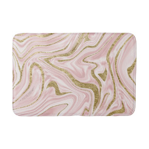 Blush Pink Gold Marble #1 Bath Mat