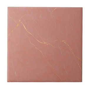 Blush Pink Gold Marble Pattern Tile