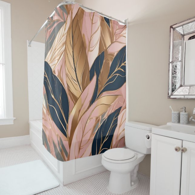 Blush Pink Gold Modern Boho Leaves Collection (In Situ)