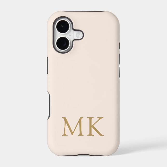 Blush Pink Gold Monogram Initials (Back)