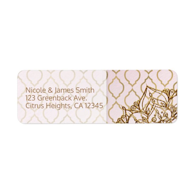 Blush Pink Gold Moroccan Arabian Nights Wedding (Front)
