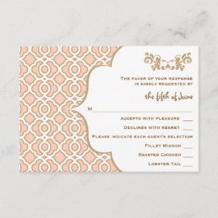 Blush Pink Gold Moroccan Wedding Response Cards