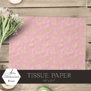 Blush Pink Gold Pineapple Damask Tissue Paper