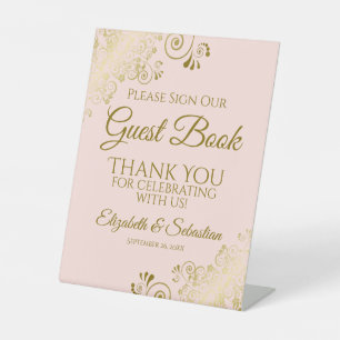 Blush Pink & Gold Please Sign our Guest Book Sign