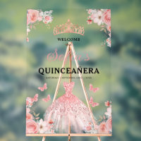 Blush Pink Gold Princess Quinceañera Welcome