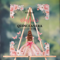Blush Pink Gold Princess Quinceañera Welcome