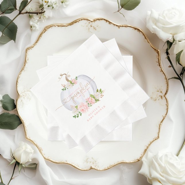 Blush pink gold pumpkin  napkin (Creator Uploaded)