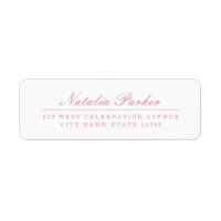 Blush Pink & Gold Return Address Label