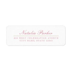 Blush Pink & Gold Return Address Label