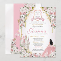 Blush Pink Gold Royal Princess Castle Quinceanera