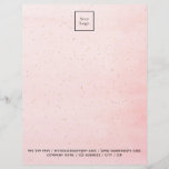 Blush pink gold sparkles elegant business logo letterhead<br><div class="desc">A stylish blush pink background with golden dots,  sparkles.  Personalize and add your business,  company logo and contact information.  Black letters</div>