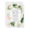 Blush Pink Gold Tropical Greenery Wreath Wedding