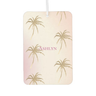 Blush Pink Gold Tropical Palm Trees   Air Freshener
