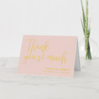 Blush Pink Gold Wedding Thank You So Much
