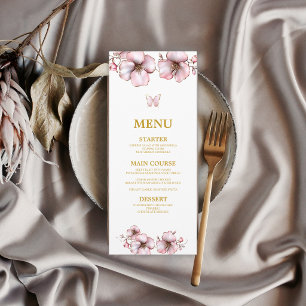 Blush Pink Golden Flora Quinceañera  Menu
