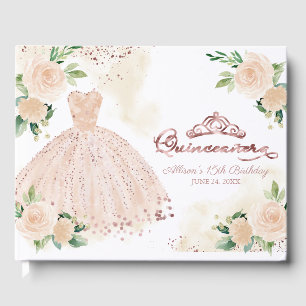 Blush Pink Gown Floral Quinceanera Livre d'or