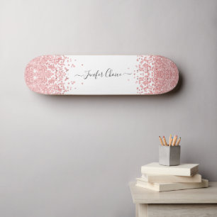 Blush Pink Gradient Custom Name Skateboard
