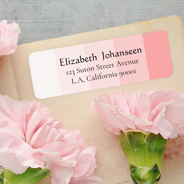 Blush Pink Gradient Stripes Simple Return Address (Creator Uploaded)