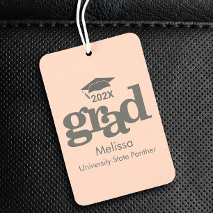 Blush Pink Graduation Cap Modern Bold Typography Air Freshener