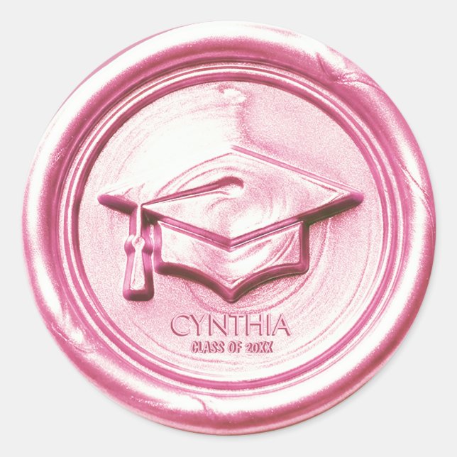 Blush Pink Graduation Cap  Wax Seal (Front)