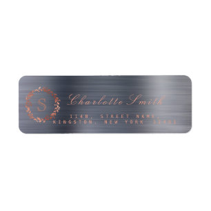 Blush Pink Graphite Grey Wreath VIP Monogram RSVP