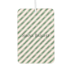 Blush Pink Green Glitter Stripes Christmas   Air Freshener