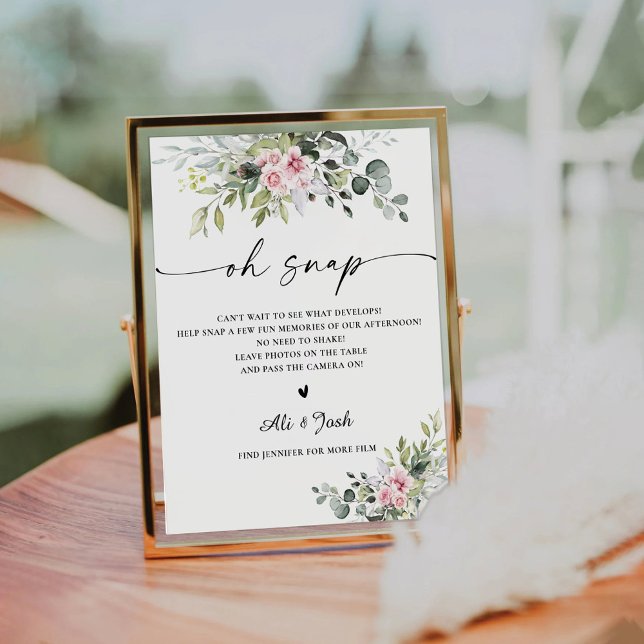 Blush Pink Greenery Oh Snap Sign (Creator Uploaded)
