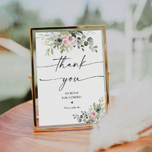 Blush Pink Greenery Thank You Sign
