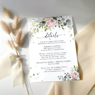 Blush Pink Greenery Wedding Enclosure Card