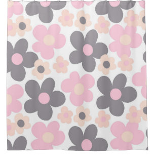 Blush Pink Grey Daisies Retro Dream #1 #retro #art