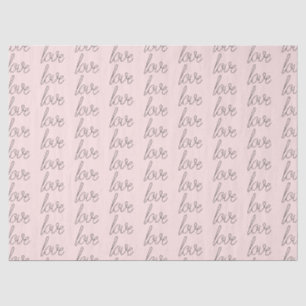 Blush Pink Grey Love Tissue Paper