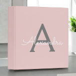 Blush Pink Grey Modern Script Girly Monogram Name Binder<br><div class="desc">Blush Pink and Grey simple  Script Monogram Name Binder. This makes the perfect sweet 16 birthday,  wedding,  bridal shower,  anniversary,  baby shower or bachelorette party gift for someone that loves glam luxury and chic styles.</div>