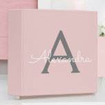 Blush Pink Grey Modern Script Girly Monogram Name Binder<br><div class="desc">Blush Pink and Grey simple  Script Monogram Name Binder. This makes the perfect sweet 16 birthday,  wedding,  bridal shower,  anniversary,  baby shower or bachelorette party gift for someone that loves glam luxury and chic styles.</div>