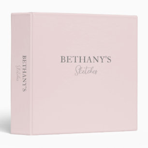Blush Pink Grey Name Binder