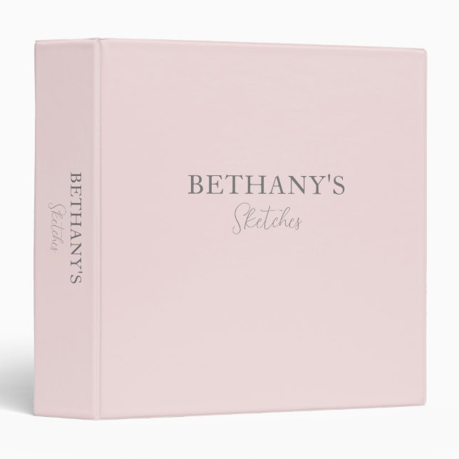 Blush Pink Grey Name Binder (Front/Spine)