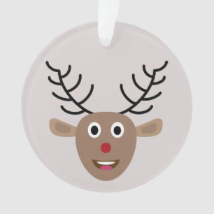 Blush Pink Grey Reindeer Festive Christmas Ornament