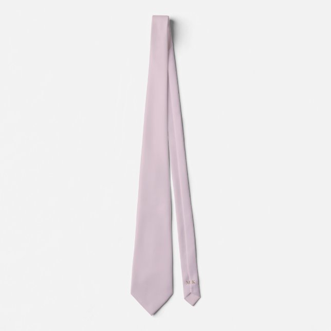 Blush Pink Groom and Groomsmen Initials Wedding Tie (Front)