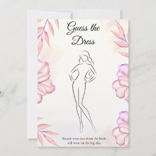 Blush Pink Guess the Dress Bridal Shower Game Card