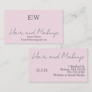Blush Pink Hair & Beauty Business Card SM Icons