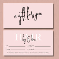 Blush Pink Hair Salon Logo Gift Certificates