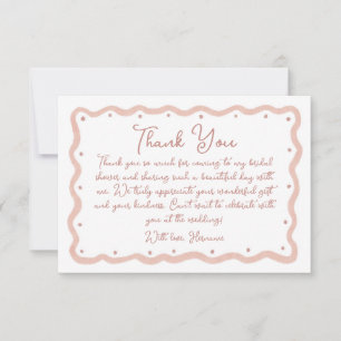 Blush Pink Hand Painted Bridal Shower 01 Thank You Card