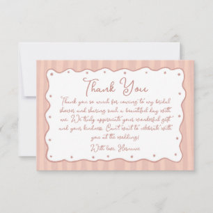 Blush Pink Hand Painted Bridal Shower 02 Thank You Card