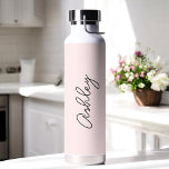 Blush Pink Handwritten Text Elegant Water Bottle<br><div class="desc">Blush Pink Elegant Water Bottle with option to add name with beautiful calligraphy text. More products with this design are in the collection below.</div>