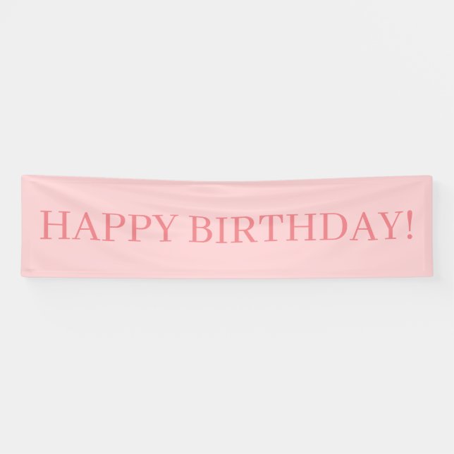 Blush Pink Happy Birthday Banner (Horizontal)