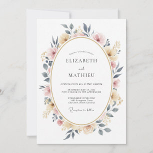 Blush Pink Harmonious Spring Wedding Invitation