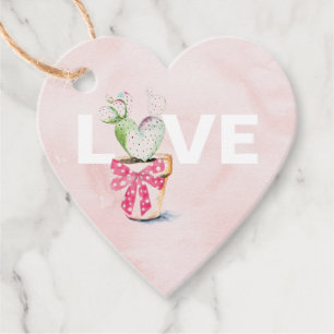 Blush Pink Heart Cactus Love Kids Classroom Tags