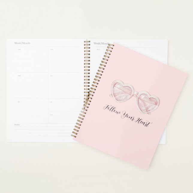 Blush Pink Heart Sunglasses Quote Planner (Display)